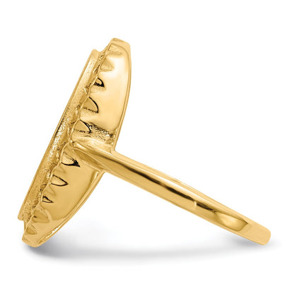 14K Yellow Gold 16.5x9.5mm Open Back Signet Ring