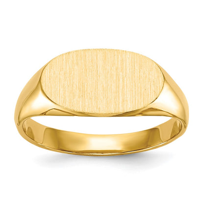 14K Yellow Gold 6.5x12.0mm Closed Back Children's Signet Ring