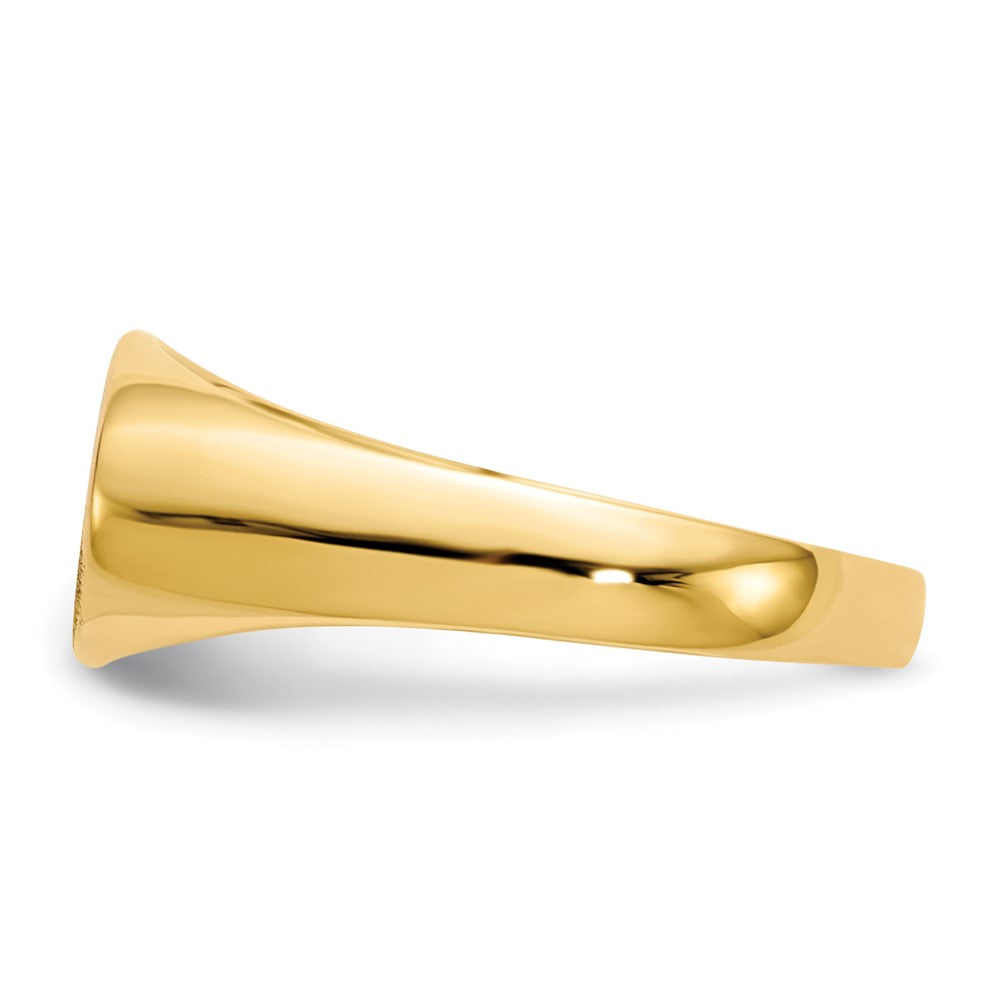 14K Yellow Gold 7.0x13.5mm Closed Back Signet Ring
