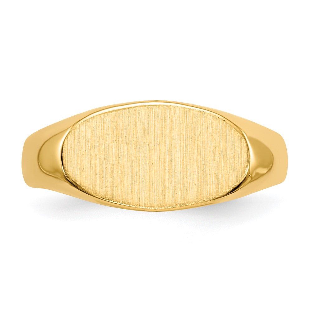 14K Yellow Gold 7.0x13.5mm Closed Back Signet Ring