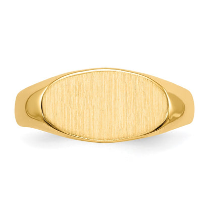 14K Yellow Gold 7.0x13.5mm Closed Back Signet Ring