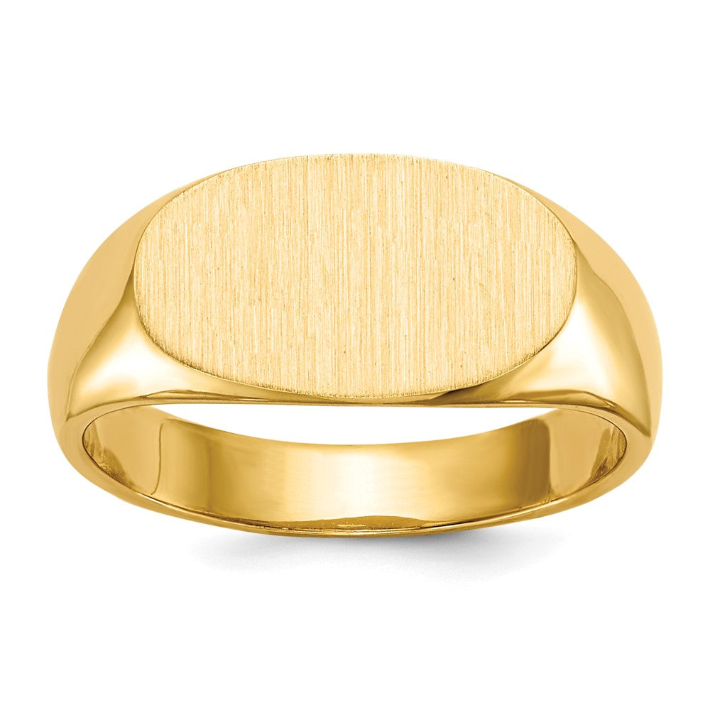 14K Yellow Gold 7.0x13.5mm Closed Back Signet Ring