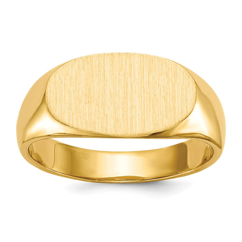 14K Yellow Gold 7.0x13.5mm Closed Back Signet Ring
