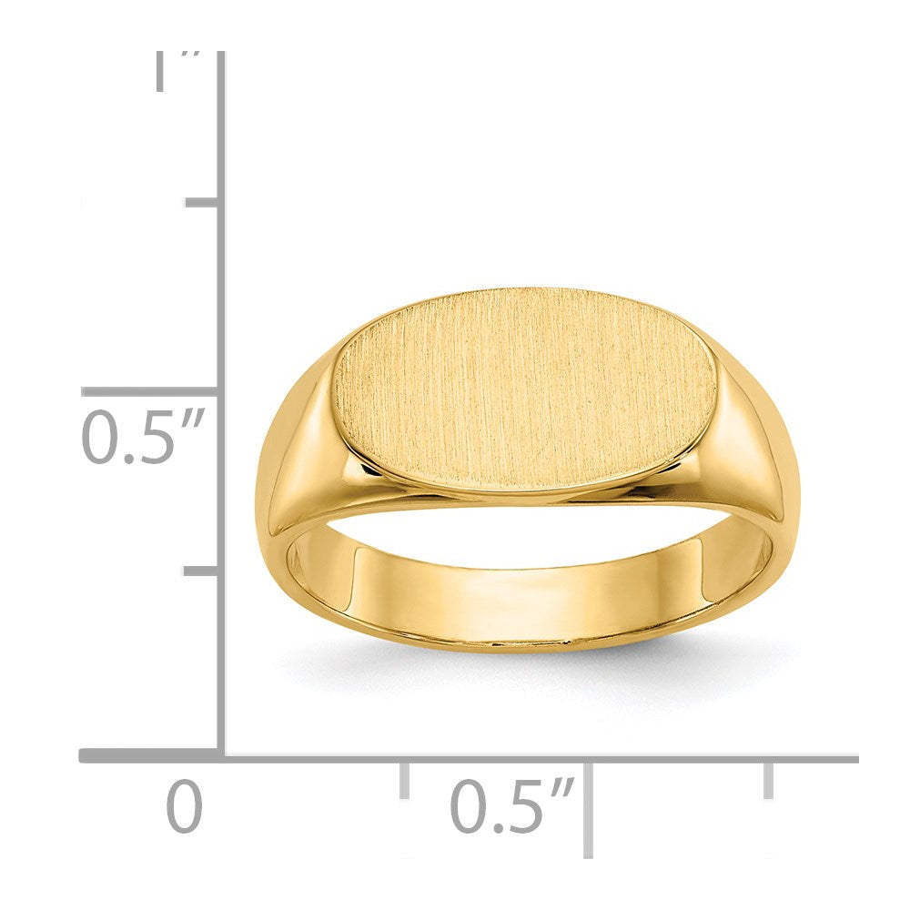 14K Yellow Gold 8.0x13.5mm Closed Back Signet Ring