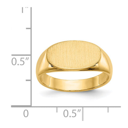 14K Yellow Gold 8.0x13.5mm Closed Back Signet Ring