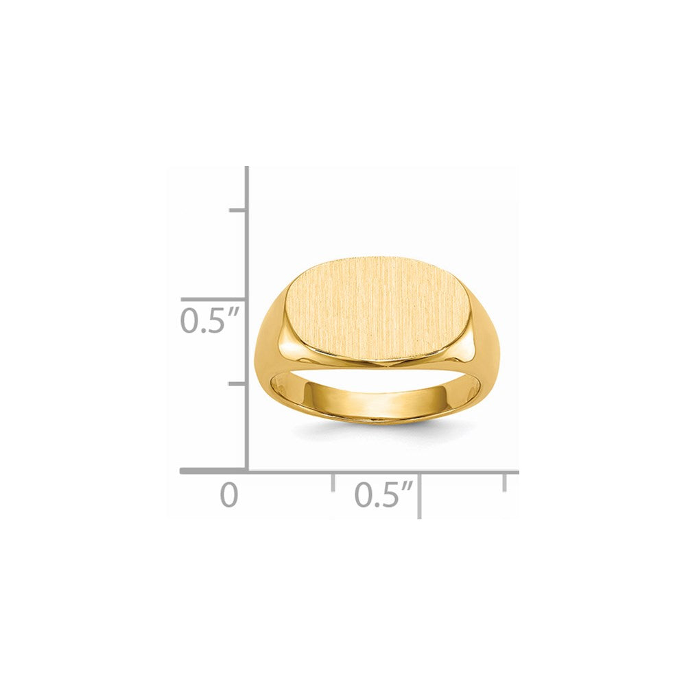 14K Yellow Gold 9.5x15.0mm Closed Back Signet Ring
