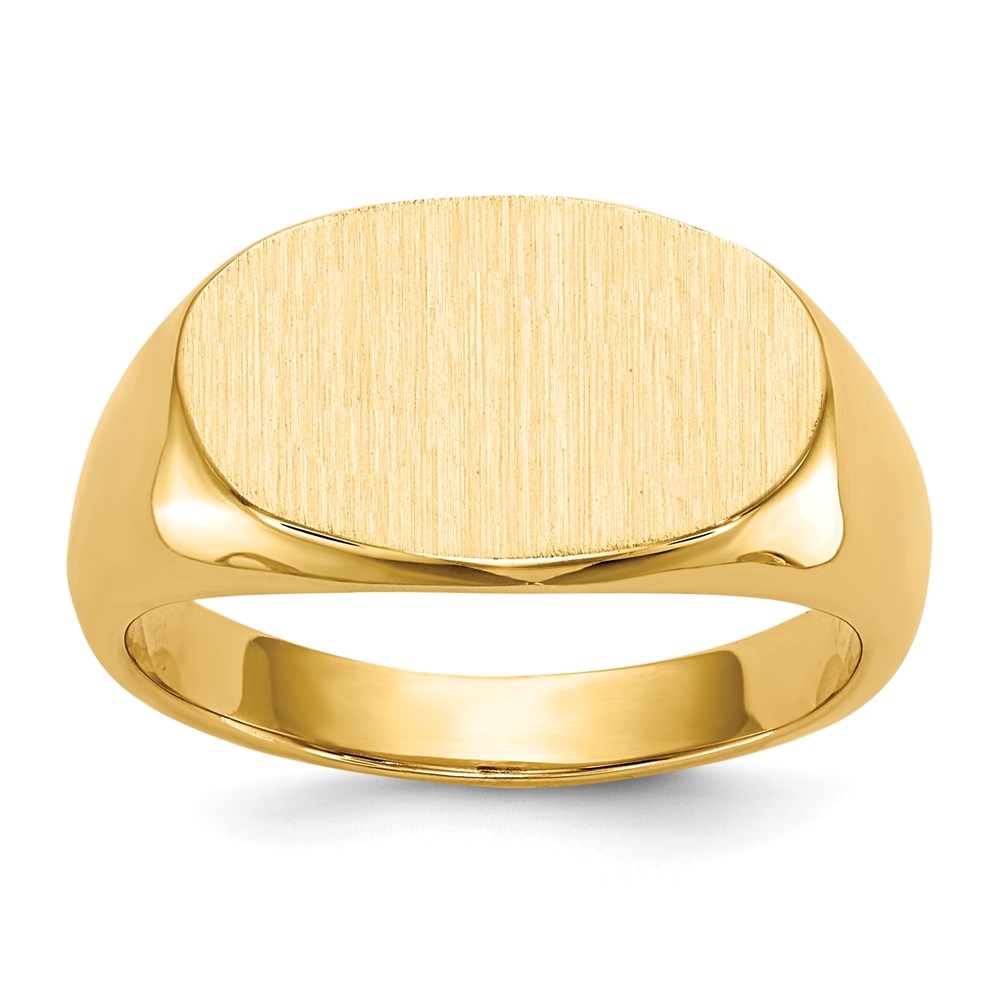 14K Yellow Gold 9.5x15.0mm Closed Back Signet Ring