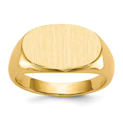 14K Yellow Gold 9.5x15.0mm Closed Back Signet Ring