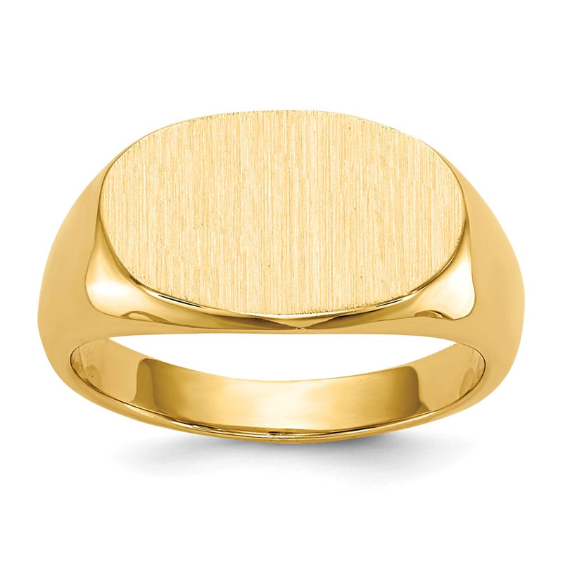 14K Yellow Gold 9.5x15.0mm Closed Back Signet Ring