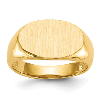 14K Yellow Gold 9.5x15.0mm Open Back Signet Ring