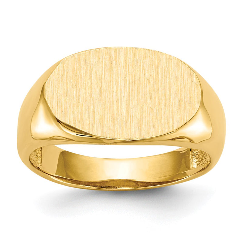 14K Yellow Gold 9.5x15.0mm Open Back Signet Ring