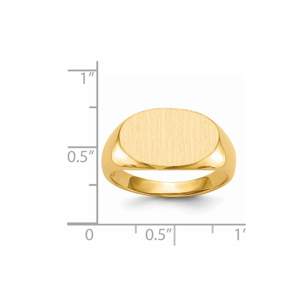 14K Yellow Gold 11.0x17.0mm Open Back Men's Signet Ring