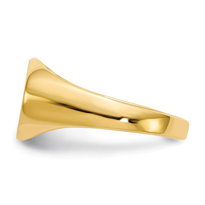 14K Yellow Gold 8.5x11.5mm Closed Back Child's Signet Ring