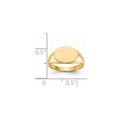 14K Yellow Gold 8.5x11.5mm Closed Back Child's Signet Ring