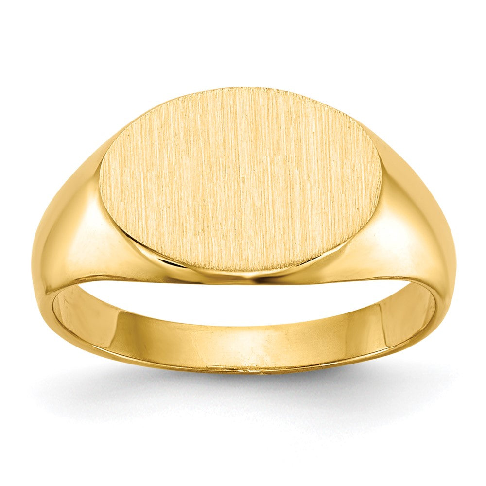 14K Yellow Gold 8.5x11.5mm Closed Back Child's Signet Ring