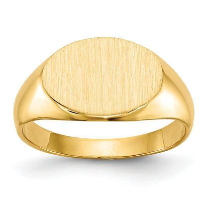 14K Yellow Gold 8.5x11.5mm Closed Back Child's Signet Ring