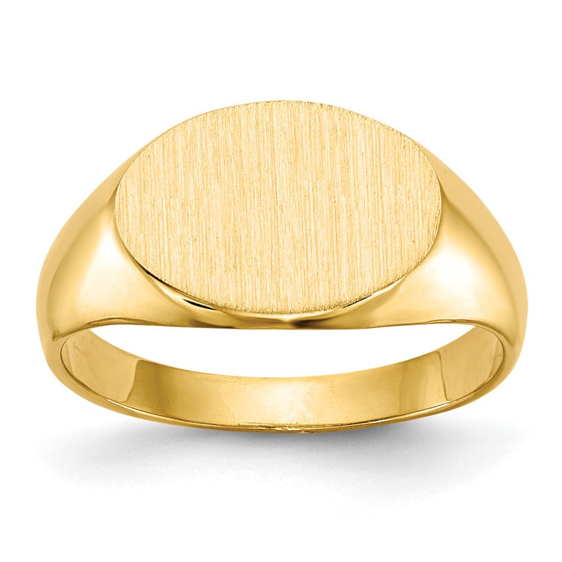 14K Yellow Gold 8.5x11.5mm Closed Back Child's Signet Ring