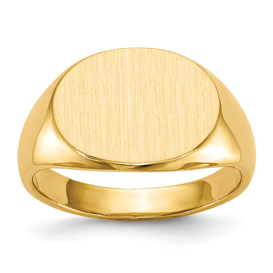 14K Yellow Gold 12.0x16.0mm Closed Back Men's Signet Ring