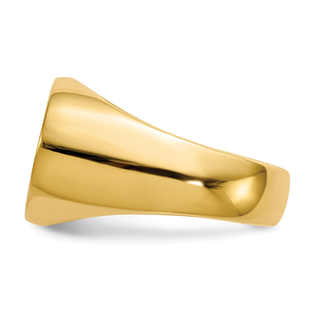 14K Yellow Gold 13.0x19.0mm Closed Back Men's Signet Ring