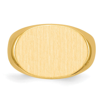 14K Yellow Gold 13.0x19.0mm Closed Back Men's Signet Ring