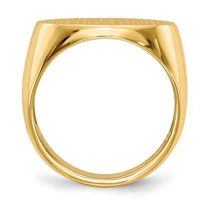 14K Yellow Gold 13.0x19.0mm Open Back Mens Signet Ring