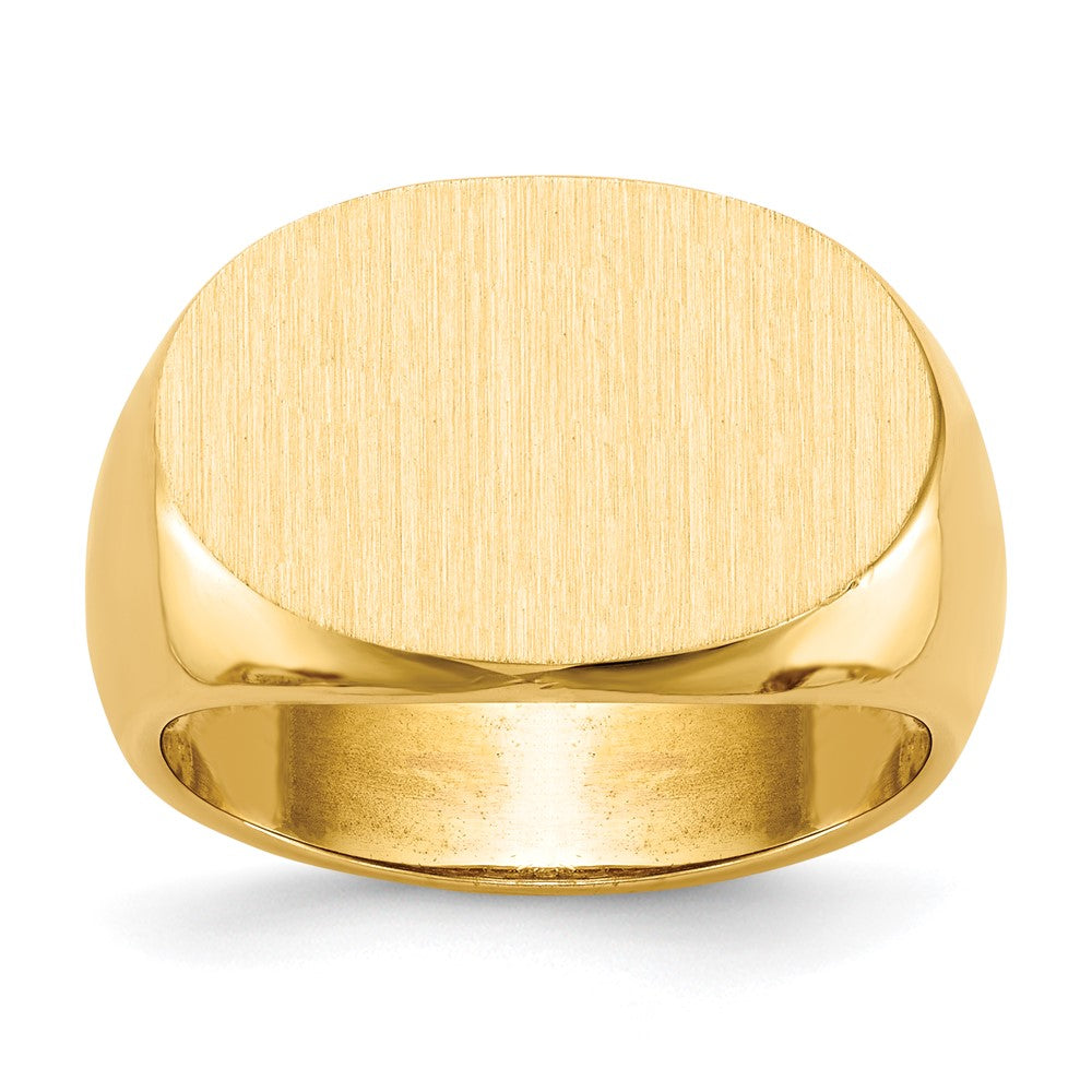 14K White Gold 14.0x19.5mm Open Back Men's Signet Ring