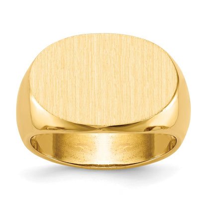 14K White Gold 14.0x19.5mm Open Back Men's Signet Ring