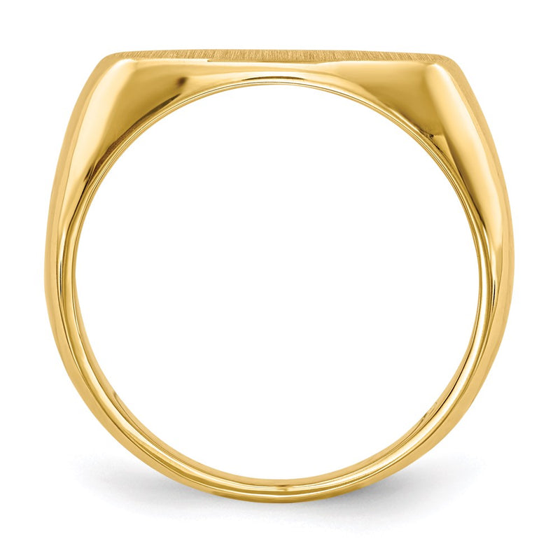 14K Yellow Gold 9.5x17.5mm Closed Back Men's Signet Ring
