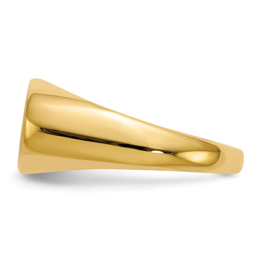 14K Yellow Gold 9.5x17.5mm Closed Back Men's Signet Ring