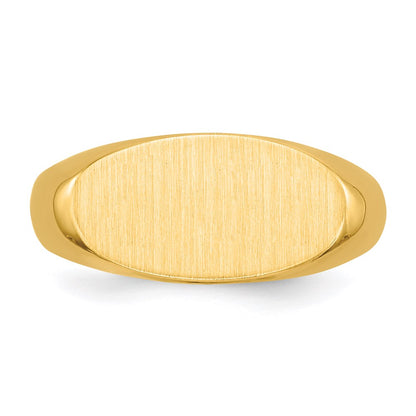 14K Yellow Gold 9.5x17.5mm Closed Back Men's Signet Ring