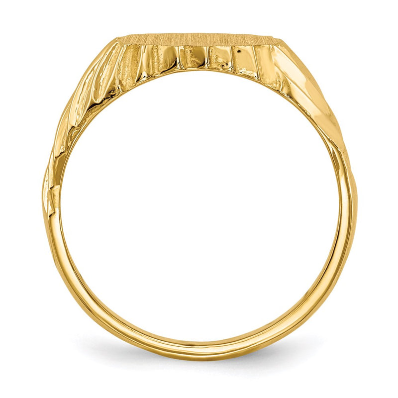14K Yellow Gold 7.0x10.0mm Open Back Signet Ring