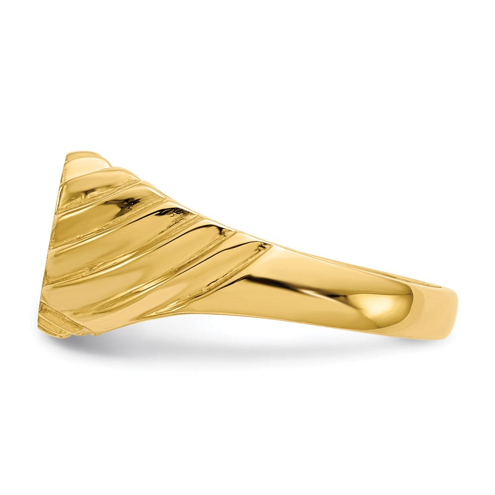 14K Yellow Gold 7.0x10.0mm Open Back Signet Ring