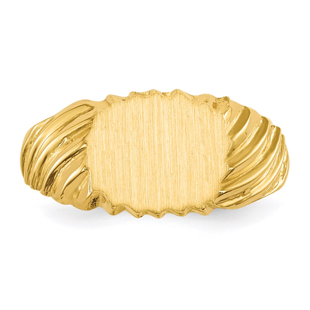 14K Yellow Gold 7.0x10.0mm Open Back Signet Ring