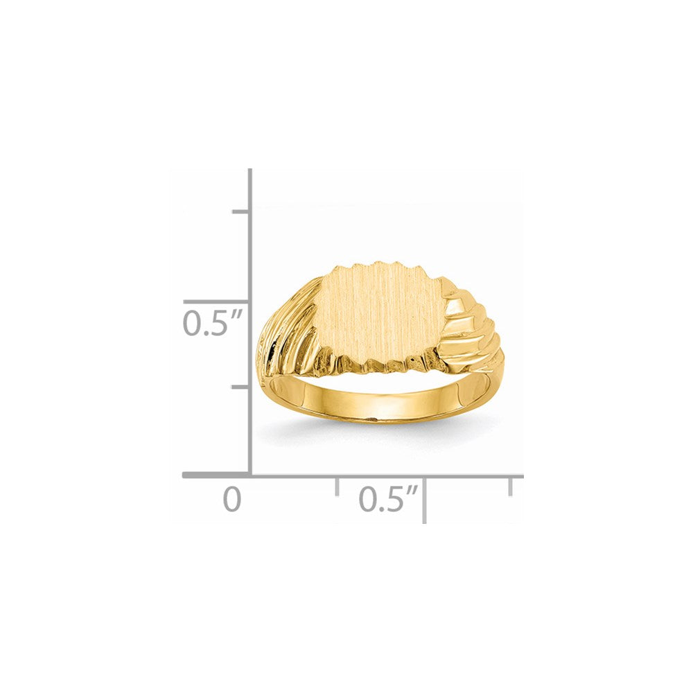 14K Yellow Gold 7.0x10.0mm Open Back Signet Ring