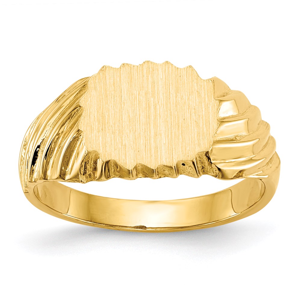 14K Yellow Gold 7.0x10.0mm Open Back Signet Ring