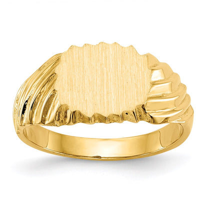 14K Yellow Gold 7.0x10.0mm Open Back Signet Ring