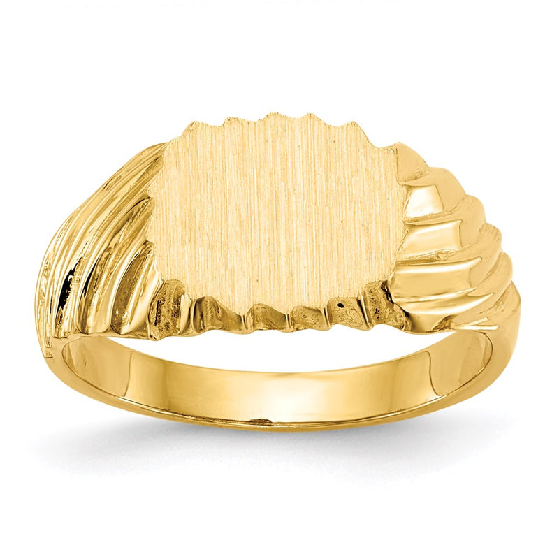 14K Yellow Gold 7.0x10.0mm Open Back Signet Ring