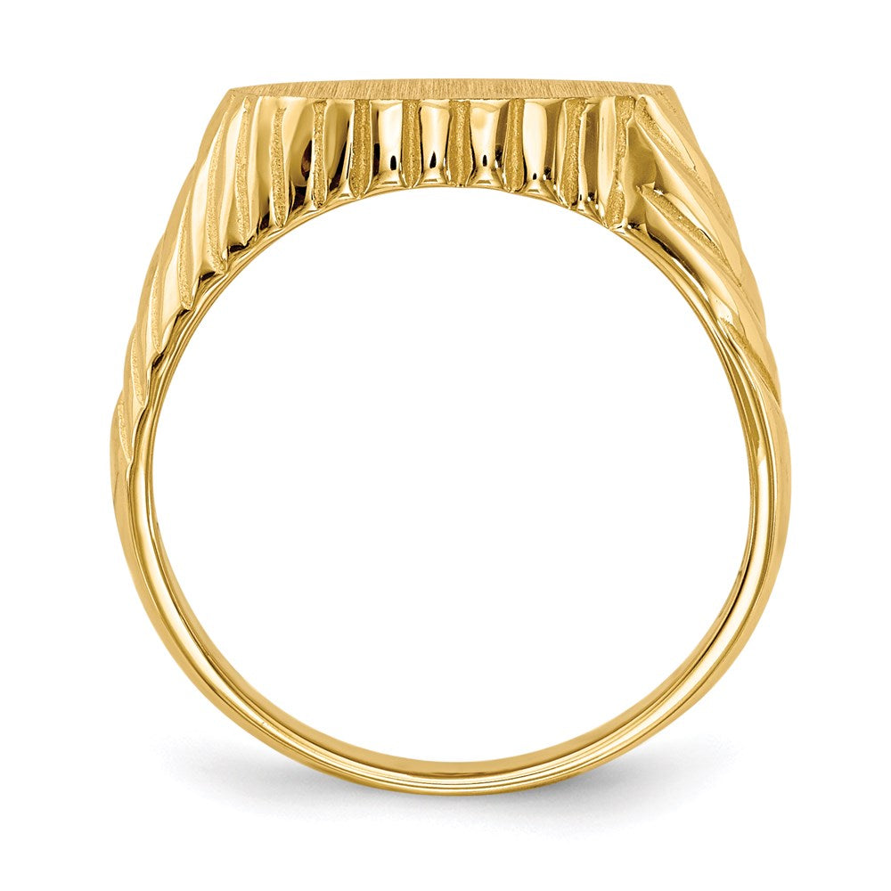 14K Yellow Gold 8.5x11.5mm Open Back Signet Ring