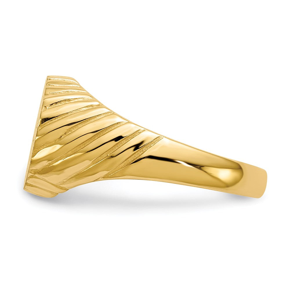 14K Yellow Gold 8.5x11.5mm Open Back Signet Ring