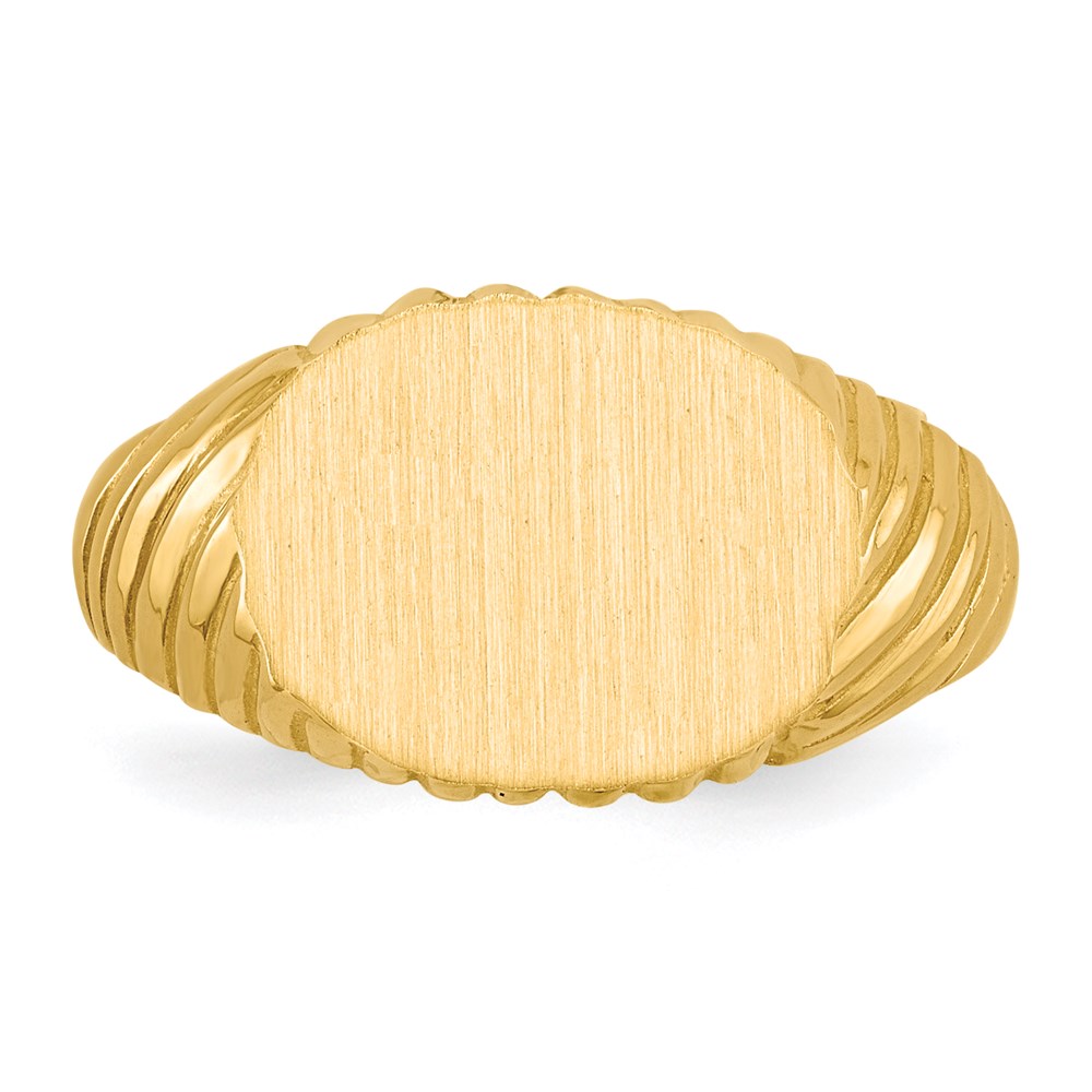 14K Yellow Gold 8.5x11.5mm Open Back Signet Ring