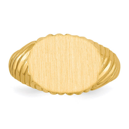 14K Yellow Gold 8.5x11.5mm Open Back Signet Ring