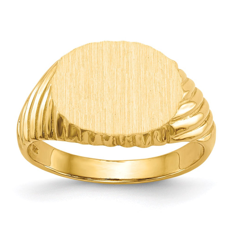 14K Yellow Gold 8.5x11.5mm Open Back Signet Ring