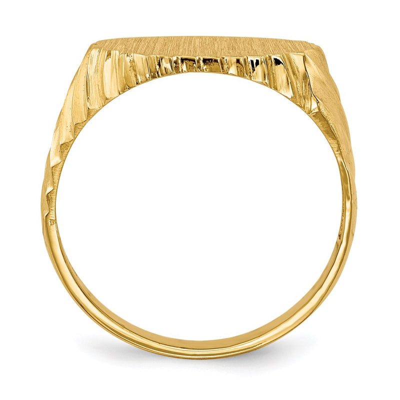 14K Yellow Gold 10.5x13.0mm Open Back Signet Ring