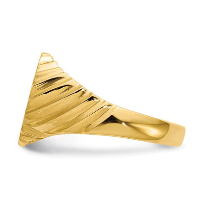 14K Yellow Gold 10.5x13.0mm Open Back Signet Ring