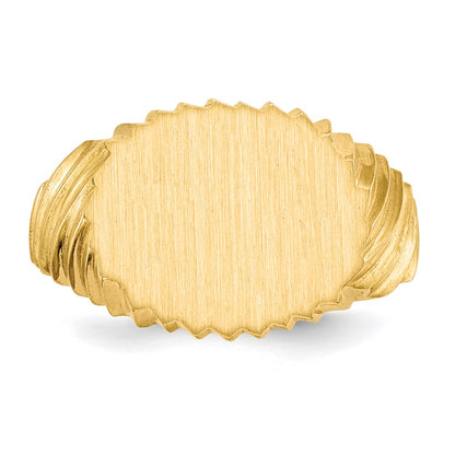14K Yellow Gold 10.5x13.0mm Open Back Signet Ring