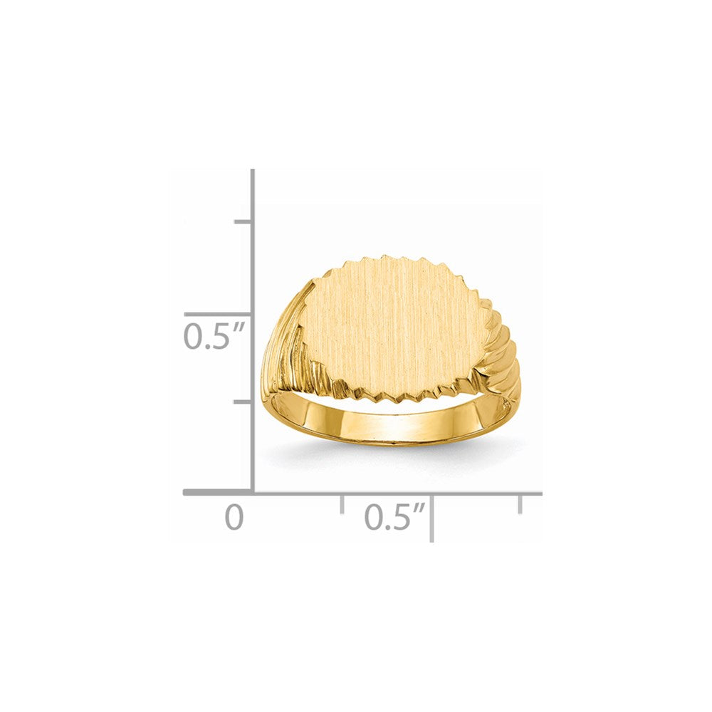 14K Yellow Gold 10.5x13.0mm Open Back Signet Ring