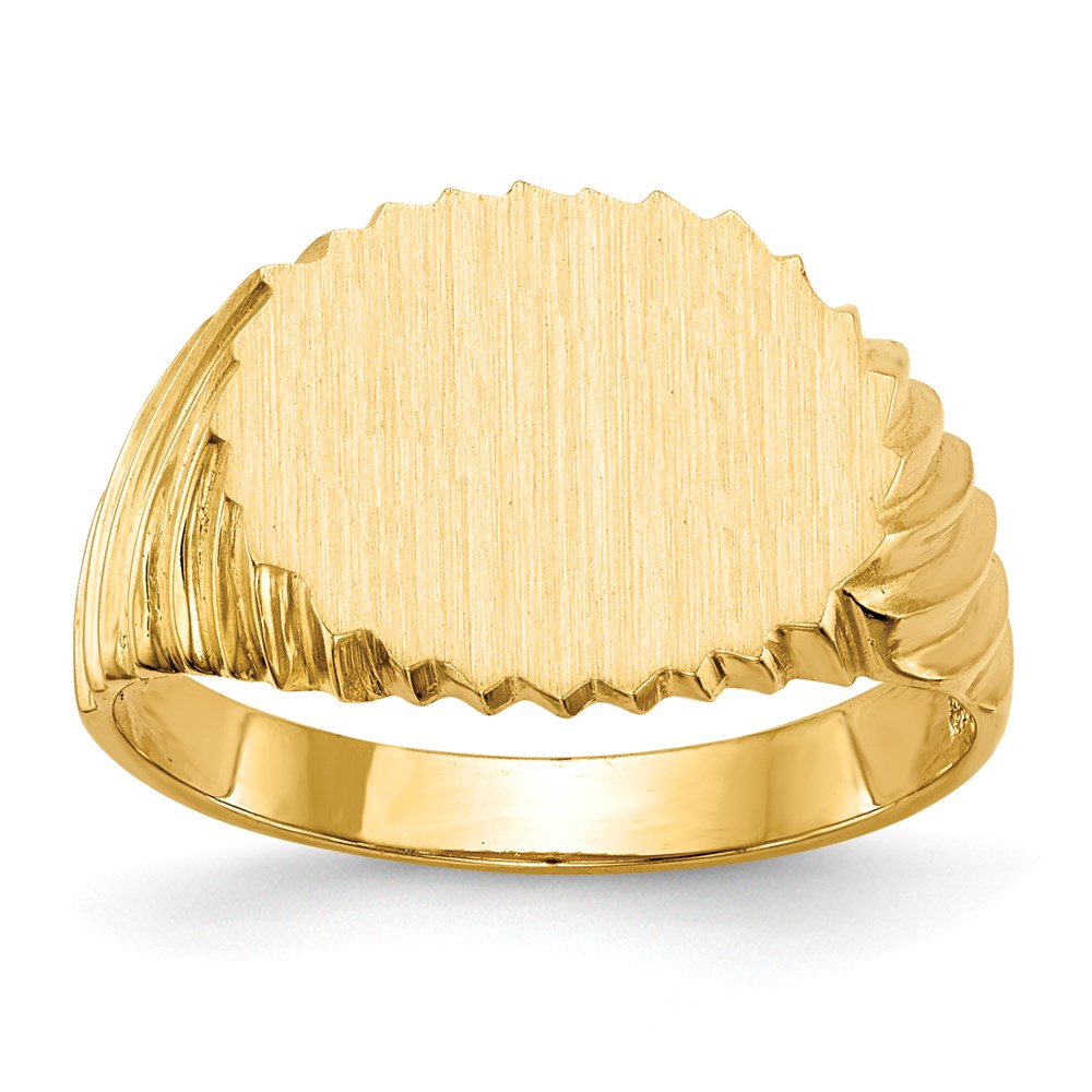 14K Yellow Gold 10.5x13.0mm Open Back Signet Ring