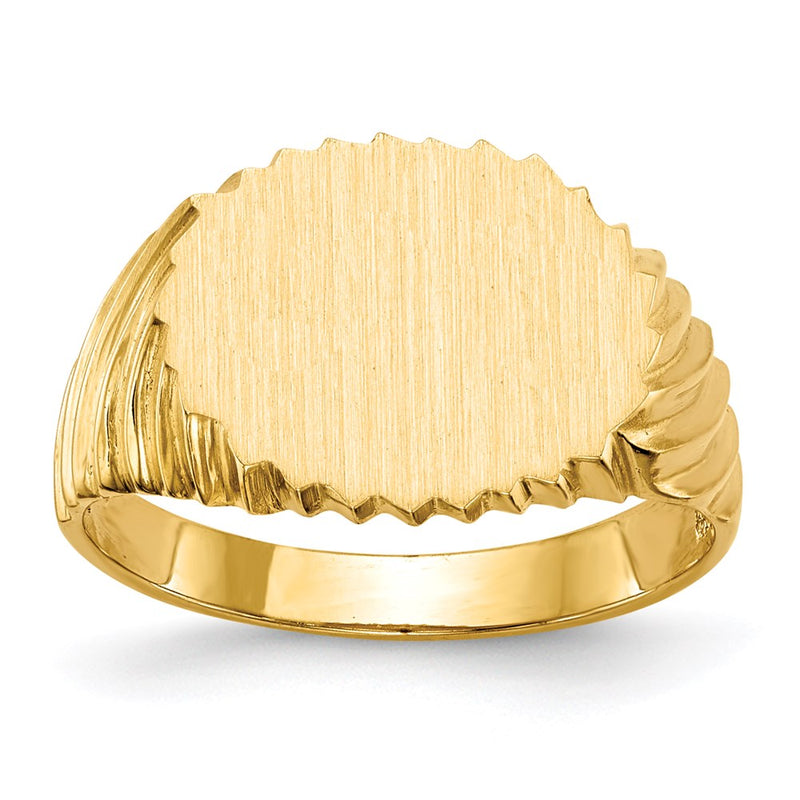 14K Yellow Gold 10.5x13.0mm Open Back Signet Ring