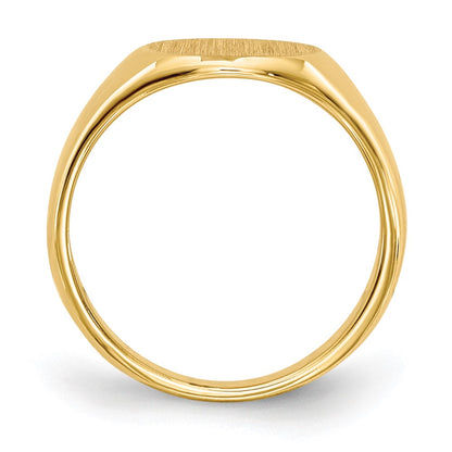14K Yellow Gold 7.5x9.0mm Closed Back Child's Signet Ring