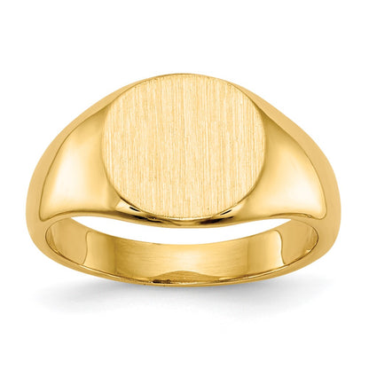 14K Yellow Gold 7.5x9.0mm Closed Back Child's Signet Ring